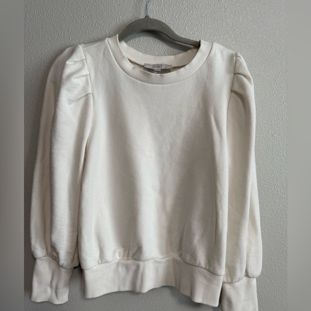 LOFT Cream Puff Sleeve Sweatshirt